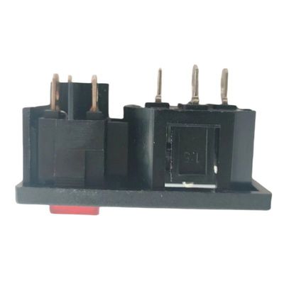 15A 250V パネルマウント IEC C14 ボート形ロッカースイッチ付き入口ソケット