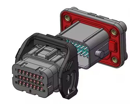 Neopower 32ピンハイブリッド IP67 EV電源・信号コネクタ (6x13A電源,26x5A信号)