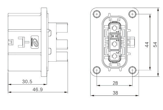ネオパワー セキュアロック 3ピン 自動車用電源・信号コネクタ 800V/16A 防水 IP67 HVIL