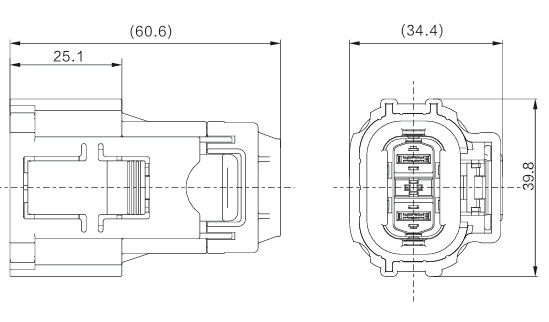 ネオパワー高性能2ピン1000V40A電気コネクタ