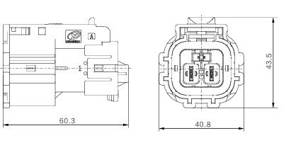ネオパワー 2ピン 高電圧電気コネクタ 40A 1000V HVIL,Poka-Yoke & 360° シールド付き