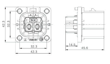 ネオパワー 2ピン 高電圧電気コネクタ 40A 1000V HVIL,Poka-Yoke & 360° シールド付き