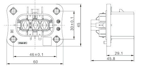 Neopower 高性能3ピン電気コネクタ OBC&BDU 1000V 40A IP67