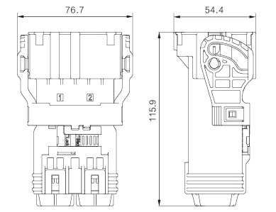 Neopower 高電流 300A 1000V 自動車用 2ピン電源コネクタ