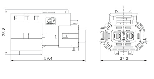 Neopower 2ピンハイブリッド自動車用コネクタ 24A 800V HVILおよび360°シールド付き